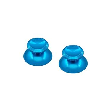 Imagem de Gam3Gear Thumbsticks Botão analógico bala de alumínio personalizado metal substituição Joystick Thumb Sticks Botões Chapéus Peças sobressalentes Acessórios para Playstation 4 PS4 DualShock 4 Controles Modded Azul claro