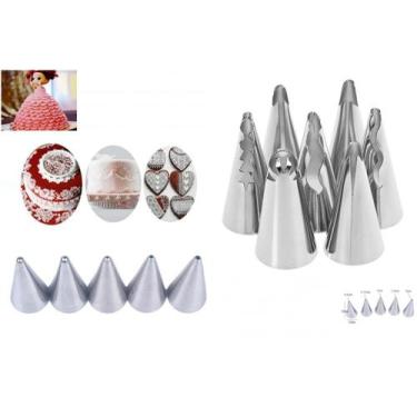 Imagem de 7 Bicos De Confeitar Babado Saia Bailarina Confeiteiro +5 Bicos De Con
