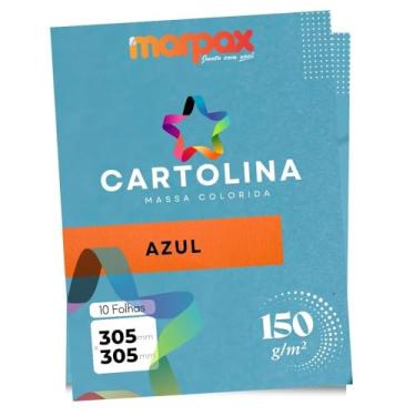 Imagem de Cartolina 150g 305x305mm Azul Marpax 10fls
