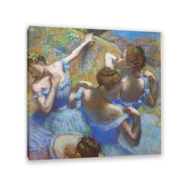 Imagem de SDYJ6GSW Edgar Degas Prints Behind the Scenes Giclee Canvas Art Print Impressionism Wall Art Ballerina Poster Vintage Edgar Degas Decoração de parede 70x70cm (71.1x71.1 cm) Moldura interna