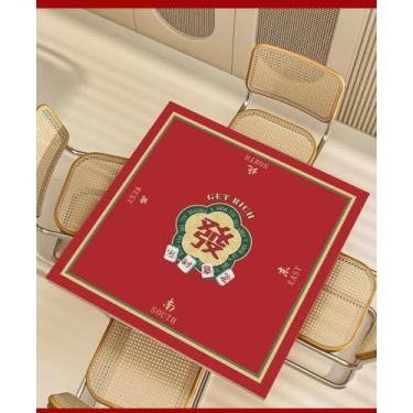 Imagem de Mahjong Poker Mat forTable Non-Slip Mahjong Tablecloth 31.5x31.5 Inch Multi-Purpose Gaming Mat for Mahjong, Board Games, Card Games Durable & Waterproof Surface with Carry Bag (Red Green)