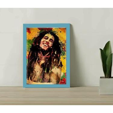 Imagem de Quadro Decorativo Bob Marley Pop Ink Sala Quarto + Vidro A4 - Genérico