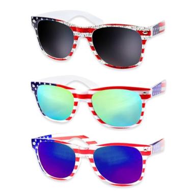 Imagem de Óculos de sol com bandeira americana de 4 de julho para Dia da Independência, Dia da Independência, 14 de junho, eventos, óculos de sol para proteger seus olhos dos raios UV, atividades ao ar livre,