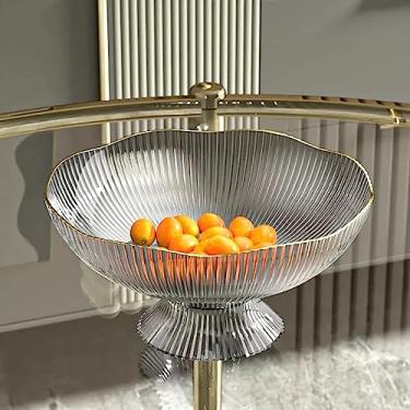 Imagem de cesta de frutas Bandeja de frutas para casa, sala de estar, mesa de café, cesta de frutas, bandeja para doces, bandeja para lanche com base decoração de cozinha(Gray)