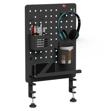Imagem de Mount-It! Pegboard de mesa de fixação para armazenamento de mesa, organização e privacidade, grande, preto