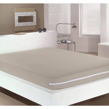 Imagem de Capa Para Colchão Buettner Casal Malha 100% Algodão Com Zíper Trigo