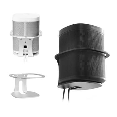 Imagem de OCXLLEATLY Suporte de parede para SONOS One SL/Play: 1 alto-falante inteligente, suporte de alto-falante de metal resistente com grades de proteção, acessórios de áudio doméstico, prata
