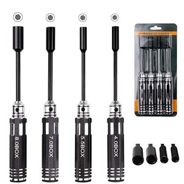 Imagem de Hobbypark Hex Nut Driver Set Hexagonal Head Nut Wrench 4.0/5.5/7.0/8.0mm Repair Tool Kit Socket Screwdrivers for RC Quadcopter Helicopter FPV Drone Car Airplane