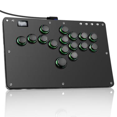 Imagem de Sehawei Arcade Stick R16 All-Button Arcade Controller 16Keys for PC/Ps3/Ps4/Switch/Steam,Fight Stick for Fighting Games with Custom RGB & Turbo Functions & Hot Swap Black