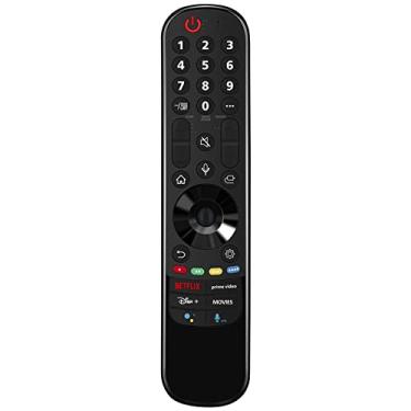 Imagem de Controle remoto de voz de substituição AN-MR21GA com aplicativos Netflix Prime-Video Disney+ Movies adequado para LG UP8770 UP8000 UP8070 Series NanoCell 75 Series 80 Series 90 Series 99 Series Smart