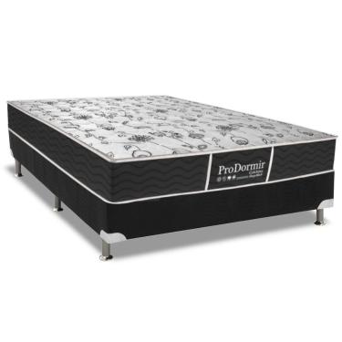 Imagem de Conjunto Box Casal: Colchão Molas Probel Bonnel ProDormir Sleep + Base CRC Suede Black (138x188)