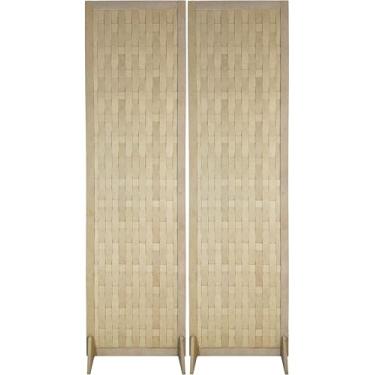 Imagem de Biombo Trançado Madeira MDF Divisoria de Ambiente Reto Divisor Decoração (2)
