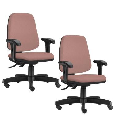 Imagem de Kit 02 Cadeiras Giratórias Job Diretor Executiva Suede Rosê