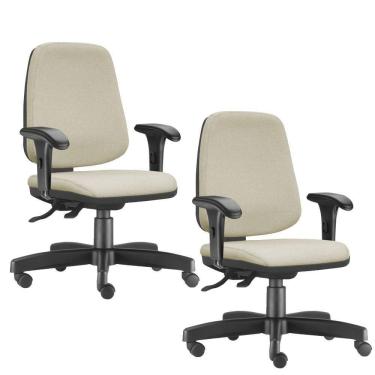 Imagem de Kit 02 Cadeiras Giratórias Job Diretor Executiva Suede Bege