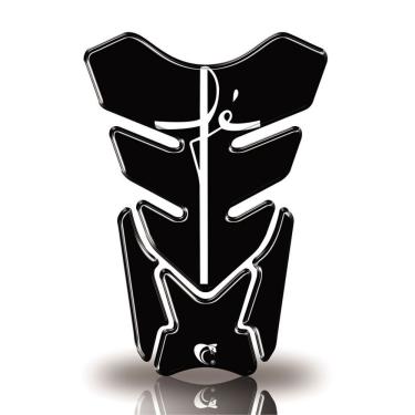 Imagem de Protetor De Tanque Adesivo Moto Honda Yamaha Suzuki Fé Preto