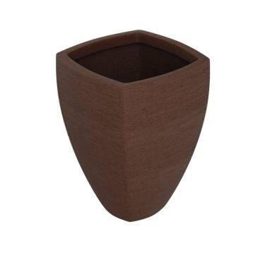 Imagem de Vaso De Planta Trapezoidal 60x55cm Polietileno Sem Prato Fibrarte Marrom Stone
