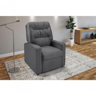 Imagem de Poltrona Reclinável Paris Papai Mamãe Amamentação Suede Cinza 380