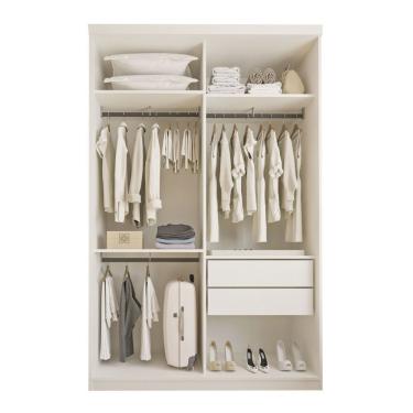 Imagem de Closet Solteiro Júlia Sem Portas 2 Gavetas Minastex Branco