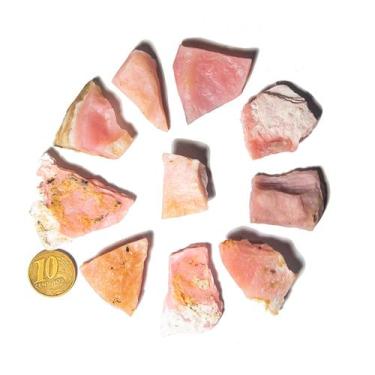 Imagem de Kit 03 Opala Rosa Natural Pedra Bruta 20 a 60mm 1 a 10g - CristaisdeCu