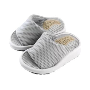 Imagem de UGPLM Chinelos de, massagem nos pés, respirável, resistente ao suor, maca de panturrilha, sandália de cunha para alongamento de pernas e, Cinza