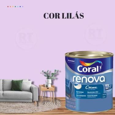 Imagem de Tinta Parede Roxo Açaí Acrílica Fosca Coral Renova 800ml, LILÁS