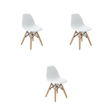 Imagem de Kit 3 Cadeiras Infantil Eiffel Branca PP Braço - Rivatti