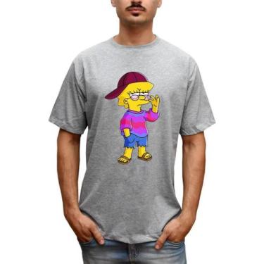 Imagem de Camiseta Masculina Lisa Lisa Simpsons Tumblr Swag - Bella Store, Cinza