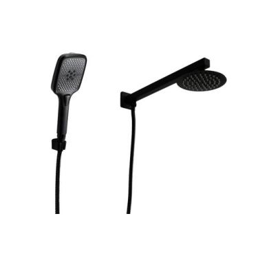 Imagem de Ducha Inox 304 15 cm Redonda com Chuveirinho Manual em ABS - AMG Metai