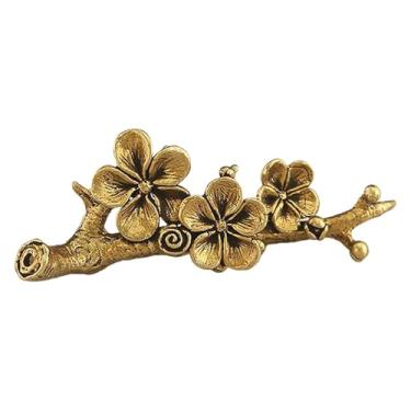 Imagem de WeiLaiKeQi Queimador de incenso de flores, suporte para incenso, fragrância para casa, presente de inauguração, suporte de incensário de latão para mesa central