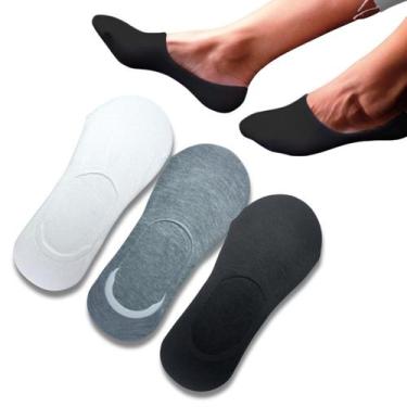 Imagem de Kit 3 Pares Meia Invisível Unissex Soquete Curta - Genérico, Sortido, 