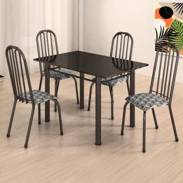 Imagem de Conjunto Sala de Jantar 4 Cadeiras Natal - Tubulares Gol