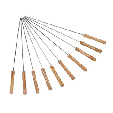 Imagem de Sonew Manuse de Madeira Premium Espetos de Churrasco de Aço Inoxidável