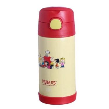 Imagem de Garrafa Térmica Inox Click Com Canudo Snoopy E Amigos Zc - Zona Criati