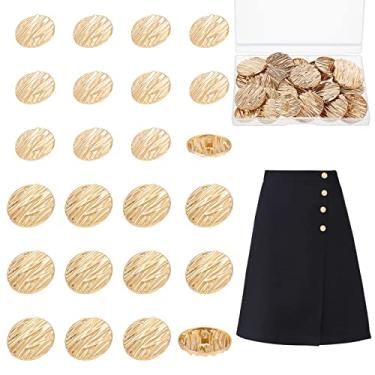 Imagem de AHANDMAKER 32 Botões De Liga Metálica, Metal Dourados Planos Para Blazer, Costura Paletó, Casaco Lã, Camisa, Calças, Artesanato Faça Você Mesmo E Fabricação Joias (25 Mm, 30 Dourado Claro)