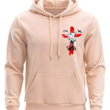 Imagem de Moletom Estampado Com capuz e Bolso Foi por Voce - Hs, Bege, GG