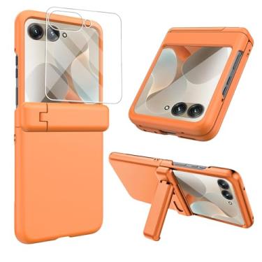 Imagem de Capa para Motorola Razr 2024 com suporte para Moto Razr 2024 Slim Fit à prova de choque para Motorola Razr 50/60 com protetor de tela e proteção de dobradiça [Não serve para Razr 50 Ultra e 60 Ultra