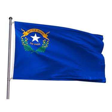 Imagem de Bandeira do estado de Nevada 6,5 x 7,5 m NV bandeira poliéster cor vívida resistente ao desbotamento com 2 ilhós de latão para festivais temáticos de Nevada decoração de festa interior exterior (NV