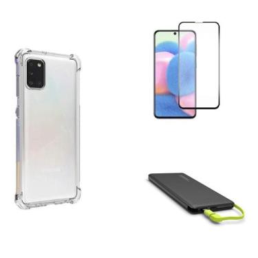 Imagem de Kit Carregador Portátil 10.000mAH Galaxy M31 + Capa + Película De Vidr