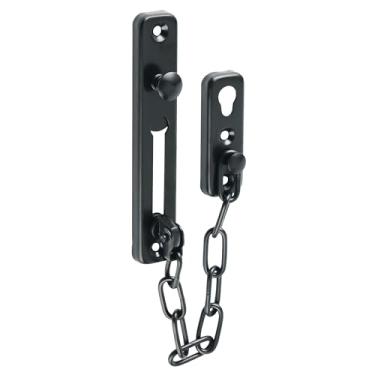 Imagem de Cadeado de porta de 21,7 cm Protetor de trava de porta com corrente de segurança de aço inoxidável Parafuso de porta com mola anti-roubo para porta interna, porta da frente, porta de banheiro, porta