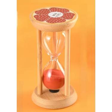 Imagem de Mini Temporizadores de Areia de Madeira, 100% Bambu Ampulheta Samd Relógio 1 Min Fruit Sandglass Timer para Escova de Dentes, Jogos Sala de Aula, Casa Escritório Cozinhar (Romã + Vermelho + 1 Min)