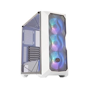 Imagem de Cooler Master MasterBox TD500 Mesh White Air flow ATX Mid-Tower com painel frontal de malha poligonal, vidro temperado cristalino, E-ATX até 26,5 cm, três ventiladores de iluminação ARGB de 120 mm