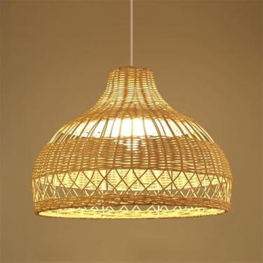 Imagem de OUFULA Contemporary Vine Art Weaving Pendant Lamp LED FashionCriatividade Restaurant Bar Counter Cafe Bar Homestay Tea Room Decoração Light (F D50CM)