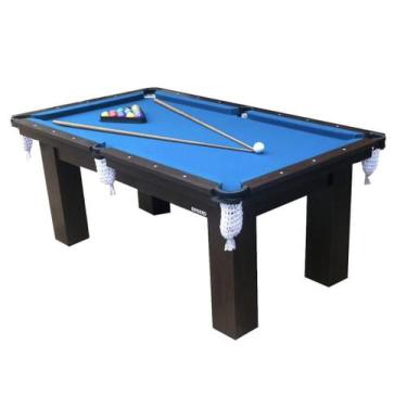Imagem de Mesa de Sinuca Bilhar Snooker Engers RM1 base de ultra  Tecido Azul Pe