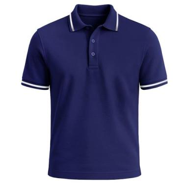 Imagem de Camisa Polo Masculina Manga Curta - Geral, Azul, M