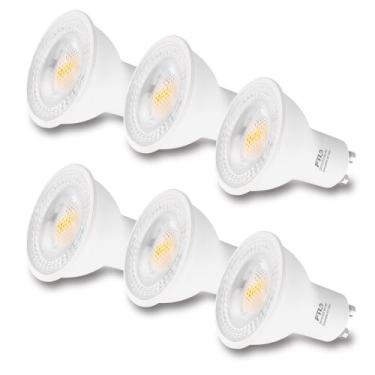 Imagem de Lâmpadas LED FTL GU10 reguláveis 6W 600LM 3000K, branco quente, pacote