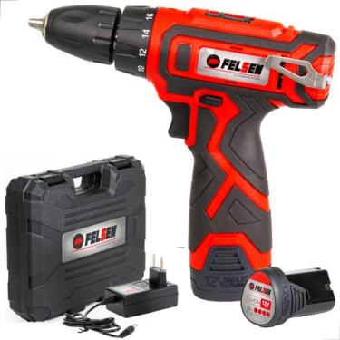 Imagem de Furadeira Parafusadeira Bateria Recarregável Mandril 12v 10mm - FELSEN