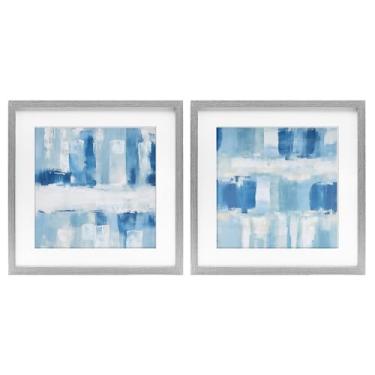 Imagem de Stupell Industries Impressão emoldurada cinza macia Visionaries 2 peças design conjunto sob vidro por Irena Orlov, 13 x 13