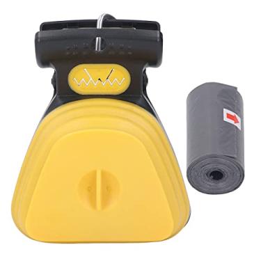 Imagem de Dog Pooper Scooper Handheld Limpador de resíduos sanitários portáteis com saco de lixo para cães pequenos médios grandes plástico 18 x 14,5 cm (Amarelo grande)