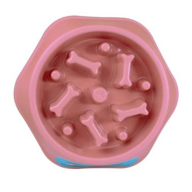 Imagem de Comedouro Lento Educador Para Cães Modelo Osso Rosa - Nyp