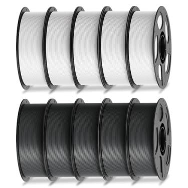Imagem de ANYCUBIC Pacote de filamento PLA de 1,75 mm, filamento de impressora 3D 1,75 mm precisão dimensional +/- 0,02 mm, carretel de 1 kg (1 kg), 5 kg branco + 5 kg cinza, 10 kg no total